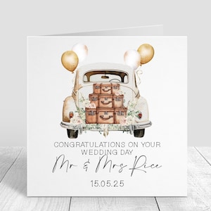 Personalized Wedding Day Card: Mr & Mrs Keepsake Gift