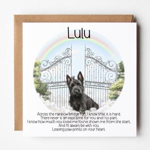 Carte personnalisée de perte d'animal de compagnie | Carte commémorative de chien Scottie | de sympathie pour animal de compagnie | de sympathie pour chien | Carte de décès d'un animal de compagnie