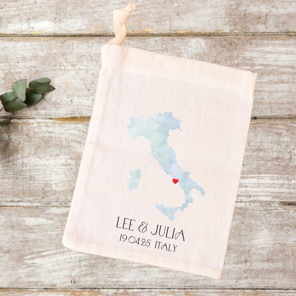 Italien Hochzeit Recover Kit Taschen, Italienische Hochzeit Gunsten Tasche, Ziel Hochzeit, Italien Geschenktüte, personalisierte Bevorzugungen Taschen