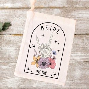 Bride or Die Party Favour Bags | Hen Party Favour Bags | Goth Wedding | Dark Wedding | Alternative Wedding