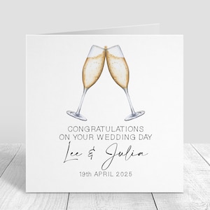 Carte de mariage personnalisée - Félicitations pour votre mariage - Cadeau souvenir du jour du mariage - Carte Mr & Mrs