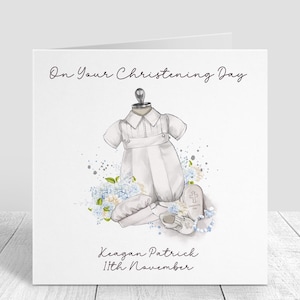 Biglietto di battesimo personalizzato per bambino - Biglietto di battesimo per figlioccio - Biglietto di battesimo per figlio maschio - Biglietto di battesimo per nipote