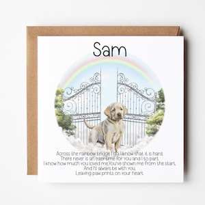 Tarjeta personalizada de pérdida de mascota / Tarjeta conmemorativa de labrador / Tarjeta de condolencias para mascotas / Tarjeta de condolencias para perros / Tarjeta de duelo por una mascota