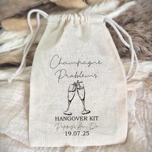 Champagne Problems Hangover Kit Bags | Hangover Recovery Kit Bags | Bachelorette Party Favour Bags | Personalised Favour Bags