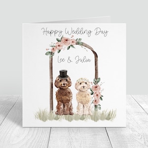 Carte de mariage personnalisée | Carte de mariage de chien | carte postale pour les jeunes mariés | Cartes de mariage | Différentes races de chiens | Carte de félicitations