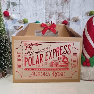 Personalised Polar Express Box, Santa Claus, North Pole, Christmas Eve Box, Christmas Gift Box, Believe