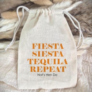 Fiesta Siesta Cotton Muslin Favor Bags: Bachelorette Party Hangover Kit