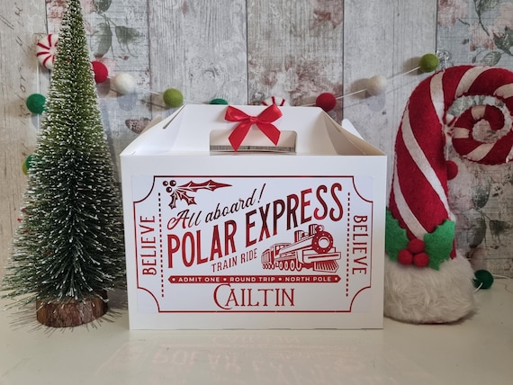 Personalised Polar Express Box, Santa Claus, North Pole, Christmas Eve Box, Christmas Gift Box, Believe