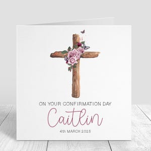 Cartão de Confirmação Personalizado para Meninas - Cartão de Confirmação para Afilhadas - Cartão de Confirmação para Filha - Cartão de Confirmação para Netas