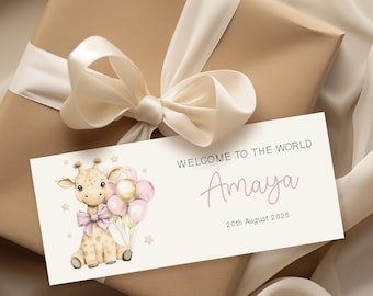 Personalized New Baby Girl Money Wallet: Keepsake Gift Card Holder
