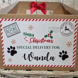 Personalised Dog Gift Box, Dog Christmas Gift, Dog Christmas Treat Box, Furry Friends Gift Box, Pet Christmas Gift Box