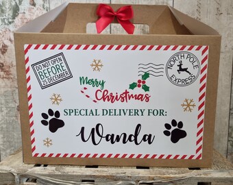 Personalised Dog Gift Box, Dog Christmas Gift, Dog Christmas Treat Box, Furry Friends Gift Box, Pet Christmas Gift Box