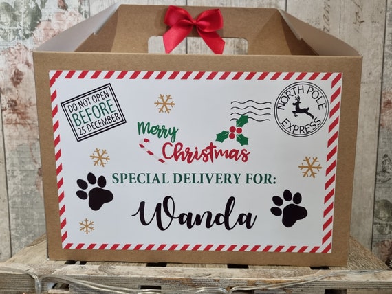Personalised Dog Gift Box, Dog Christmas Gift, Dog Christmas Treat Box, Furry Friends Gift Box, Pet Christmas Gift Box
