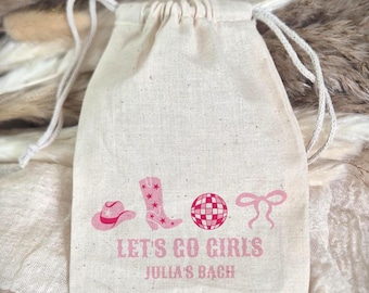 Let's Go Girls Bachelorette Favor Bag: Nashville Hen Party, Country Theme, Nashville Birthday Party