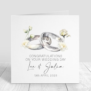 Carte de mariage personnalisée - Félicitations pour votre mariage - Cadeau souvenir du jour du mariage - Carte Mr & Mrs