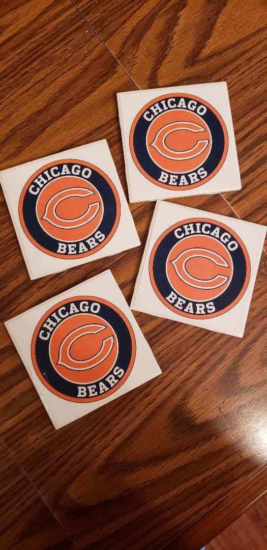 Chicago Bears Coaster NFL Coasters Personalized Coasters Etsy