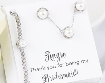 Pearl Wedding Jewelry | Pearl Bridal Jewelry | Pearl Bridesmaid Sets | Pearl Necklaces | Pearl Earrings | Pearl Bracelet | Bridesmaid Gift