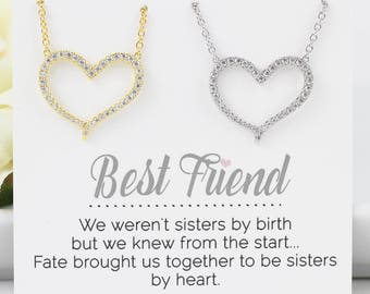 Best Friend Gift Ideas | Friendship Necklace | Heart Pendant Necklace | Personalized Gift for Friend | Best Friend Jewelry | Christmas Gift
