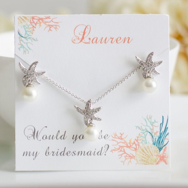 Starfish Jewelry | Beach Wedding | Bridesmaids Jewelry Sets | Bridesmaid Gifts | Bridesmaid Proposal | Nautical Wedding | Wedding Jewelry