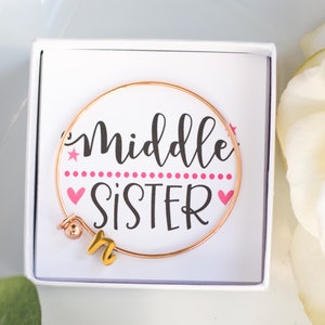 Three Sister Gift, Sisters Jewelry,Sisters Bracelets,Sister Gift,Custom Name Bracelet,Personalized Initial Bracelet,Personalized Sister Gift image 3