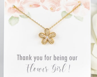 Flower Girl Necklace | Thank you for being our Flower Girl Gift | Flower Girl Jewelry | Flower Girl Gift | Flower Girl Proposal Gift