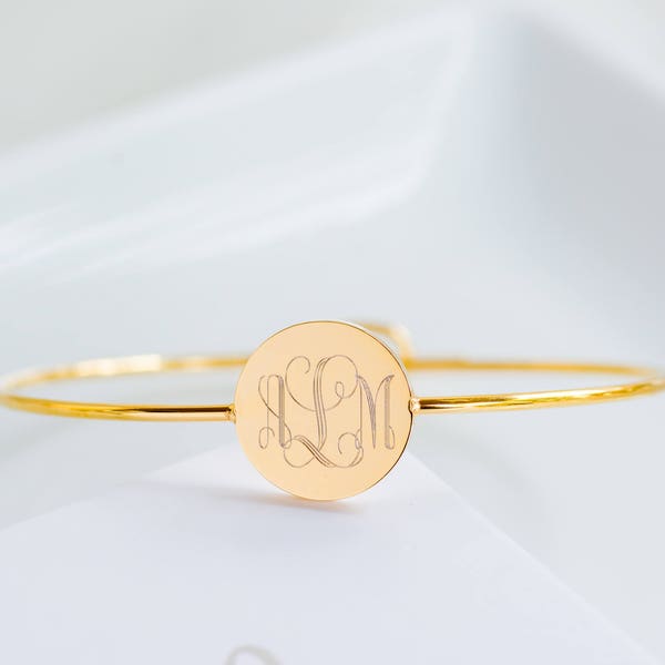 Monogram Bracelet, Custom Name Bracelet, Initial Bracelet, Personalized Jewelry, Monogram Jewelry, Engraved Bangles