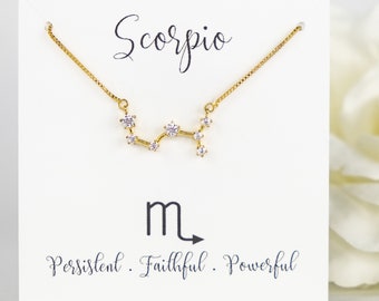 Zodiac Scorpio Necklace | Dainty Zodiac Necklace | Constellation Zodiac Jewelry | Horoscope Jewelry | Celestial Jewelry | Astrology Jewelry