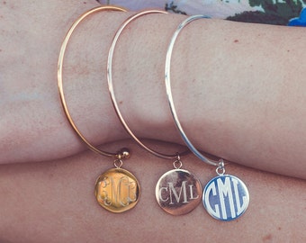 Monogram Bracelets | Personalized Bracelet | Bridesmaid Jewelry | Bridesmaid Gifts | Custom Name Jewelry | Bangle Bracelet | Monogram Cuff