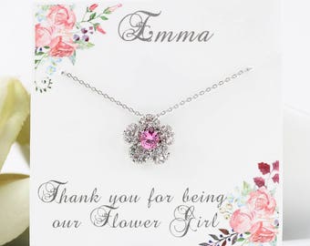 Little Girl Jewelry, Little Girl Gift, Little Girl Necklace, Flower Necklace, Flower Girl Jewelry, Flower Girl Gift, Flower Girl Proposal