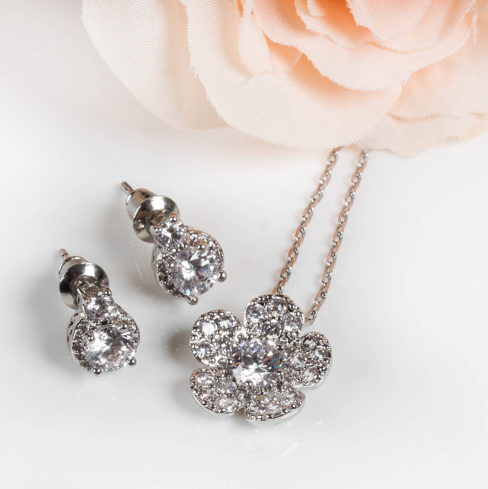 Rose Gold Flower Girl Jewelry Set Flower Girl Proposal Etsy