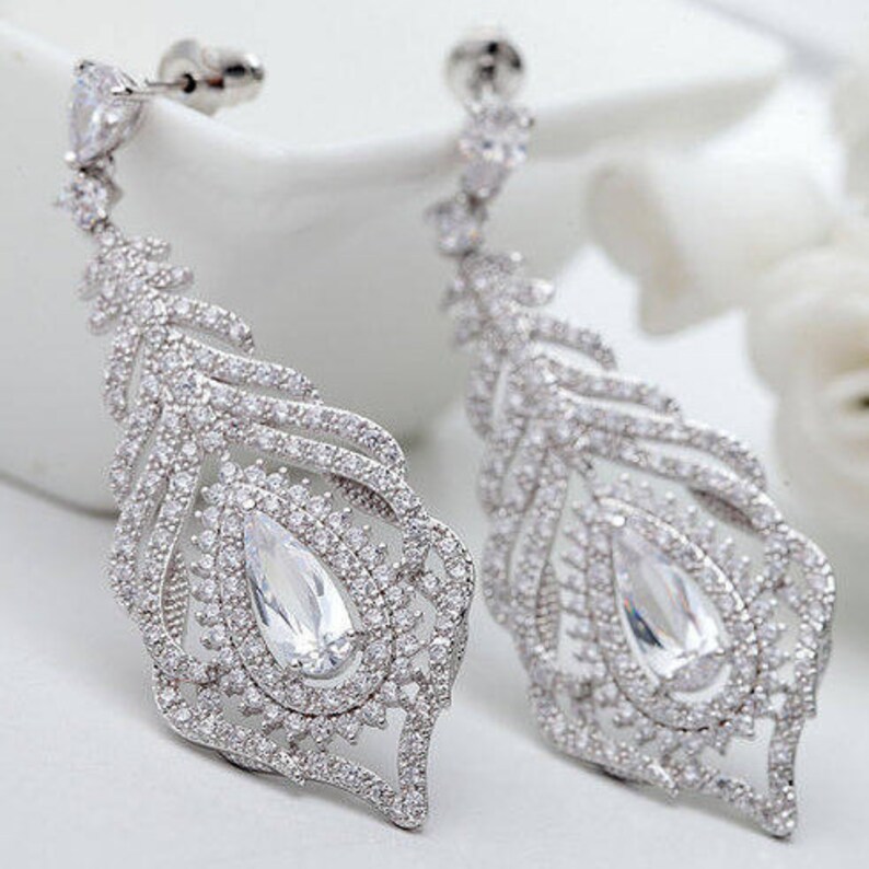 Feather Earrings Peacock Feather Earrings Peacock Earrings Peacock Jewelry Weddings Bridal Earrings Peacock Wedding