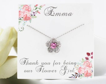 Little Girl Necklace, Little Girl Gift, Little Girl Jewelry, Flower Necklace, Flower Girl Jewelry, Flower Girl Gift, Flower Girl Proposal