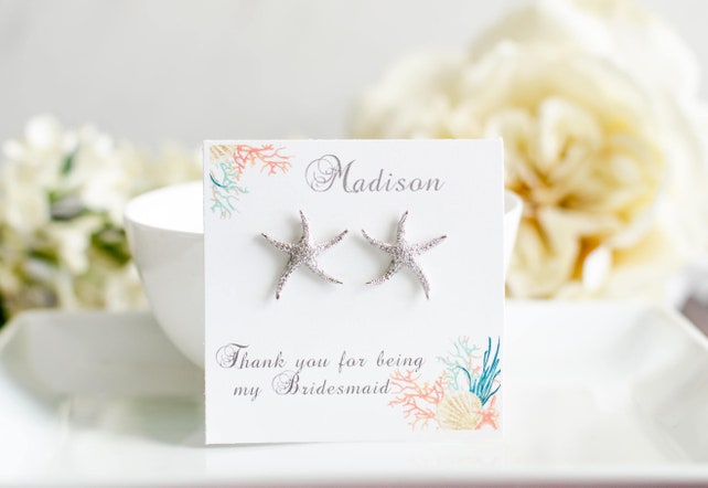 Starfish Earrings Beach Wedding Bridesmaid Gifts Bridesmaid
