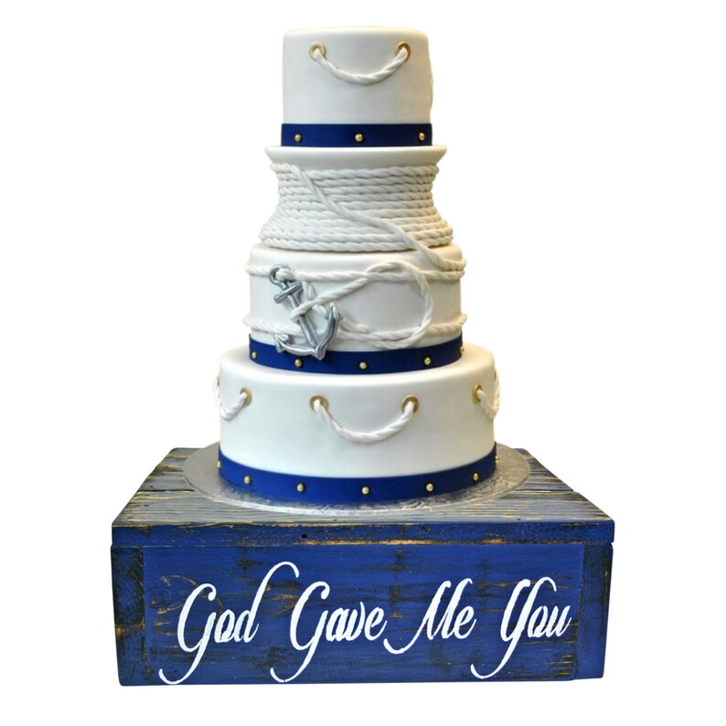 Nautical Wedding Country Rustic Wedding Solid Wood Cake Etsy