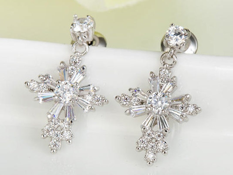 First Communion Gift Girl Dangle Cross Earrings Confirmation Gift Girl Dainty Cross Earrings image 7