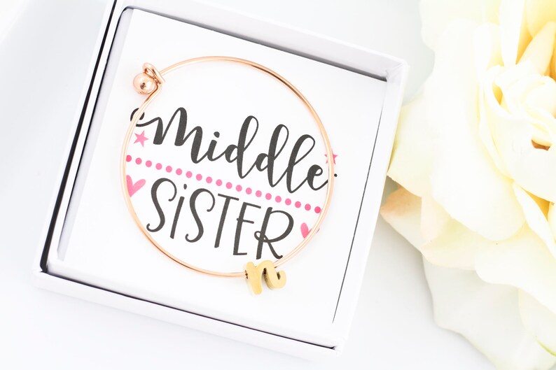 Three Sister Gift, Sisters Jewelry,Sisters Bracelets,Sister Gift,Custom Name Bracelet,Personalized Initial Bracelet,Personalized Sister Gift image 2