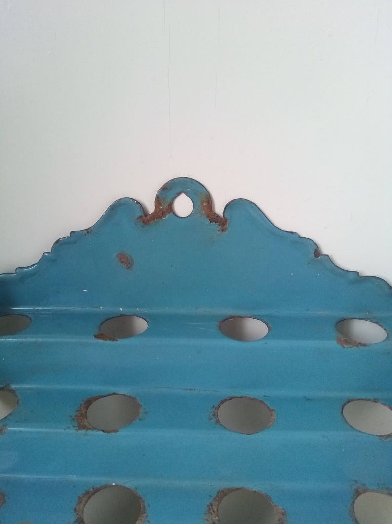 Vintage enamel blue Spice rack antique spice rack Etsy