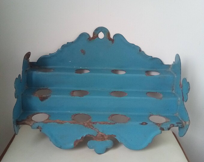 Vintage Enamel Blue Spice Rack Antique Spice Rack - Etsy