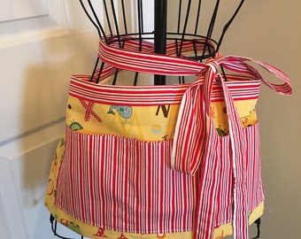 Versatile Utility Apron, Half Apron, Vendor Apron, Teacher apron, Waitress apron, Craft apron, Garden apron, Preschool Apron