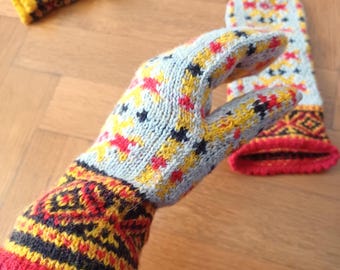 Pure wool mittens handmade