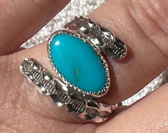 Beautiful Sterling Silver and Sky Blue Turquoise Stone Ring