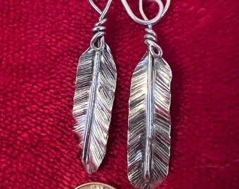 Sterling Silver Feather Earrings