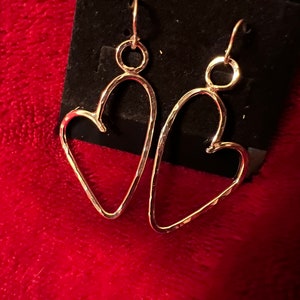 Sterling Silver Heart Dangle Earrings image 1