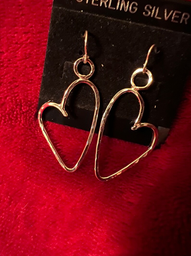 Sterling Silver Heart Dangle Earrings image 1
