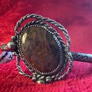 Sterling Silver & Jasper Stone Bracelet