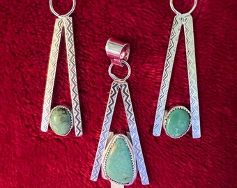 Turquoise & Sterling Silver Necklace, Earring Set
