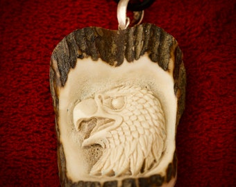 Carved Bone Eagle Necklace