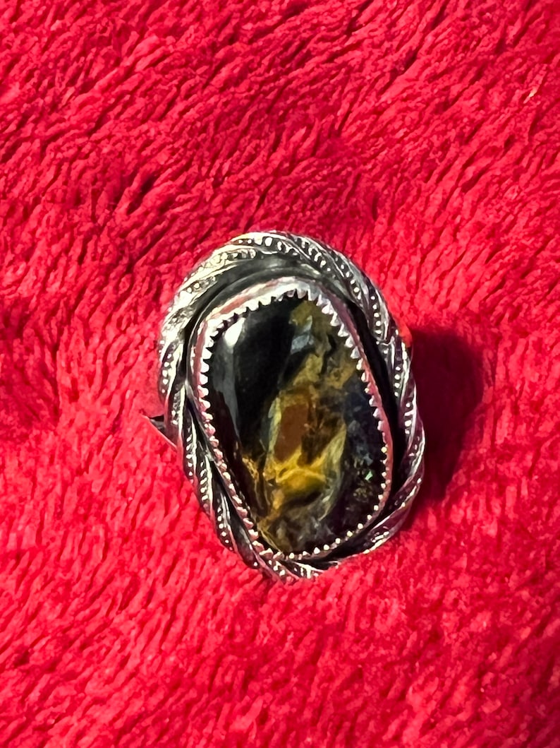 Pietersite & Sterling Silver Ring sz 9 1/4 Bild 1