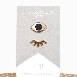 Winky Eyes Enamel Pin Set // Hard Enamel Cloisonné