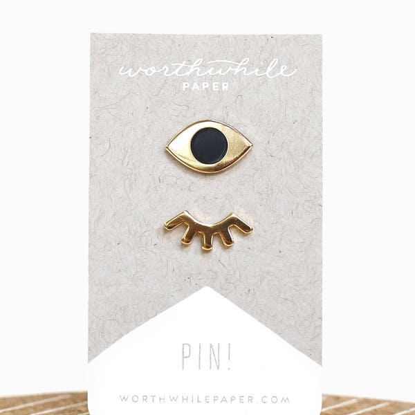 Winky Eyes Enamel Pin Set // Hard Enamel Cloisonné